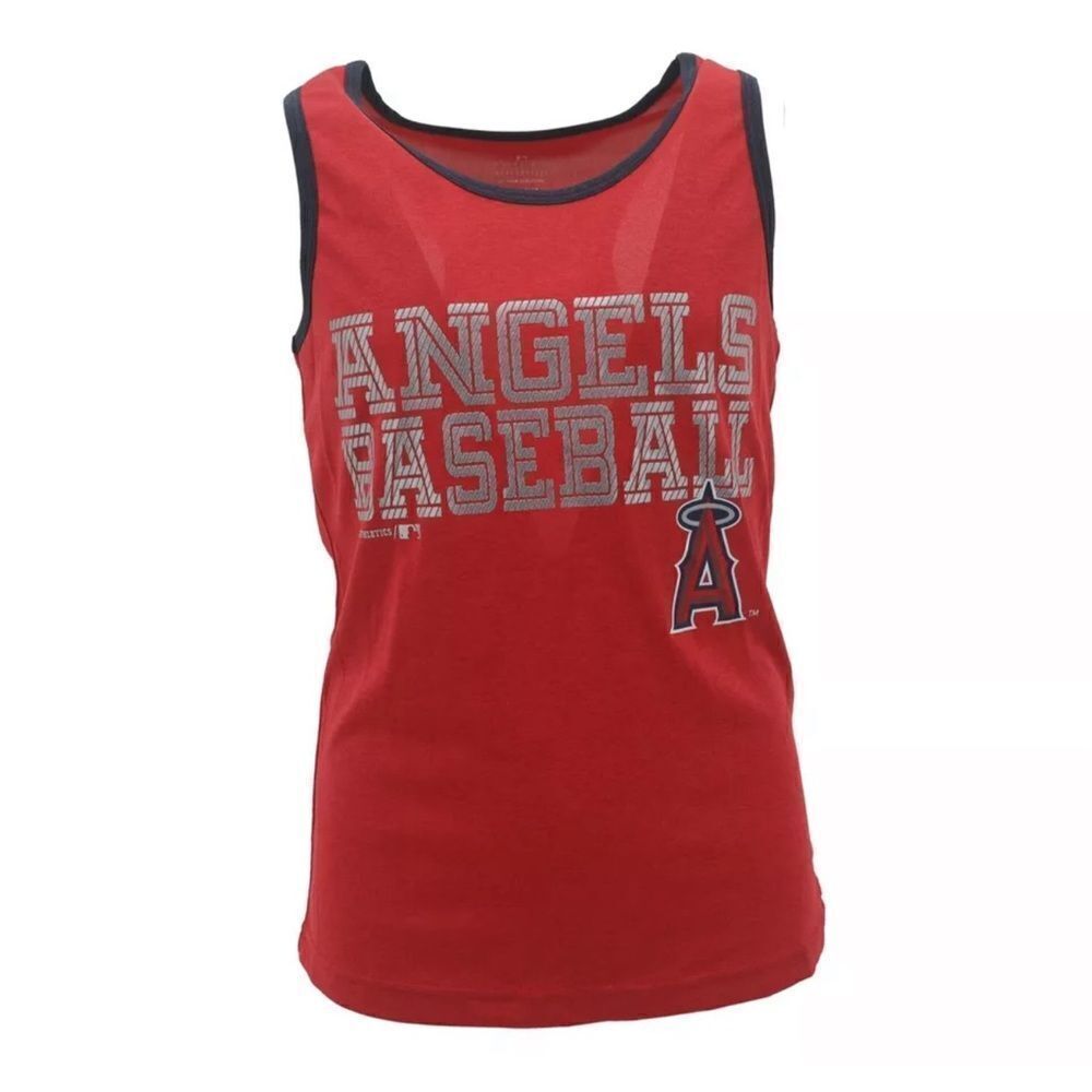 Girls Youth Size MLB Los Angeles Angels Tank Top Shiny Logo Size XL